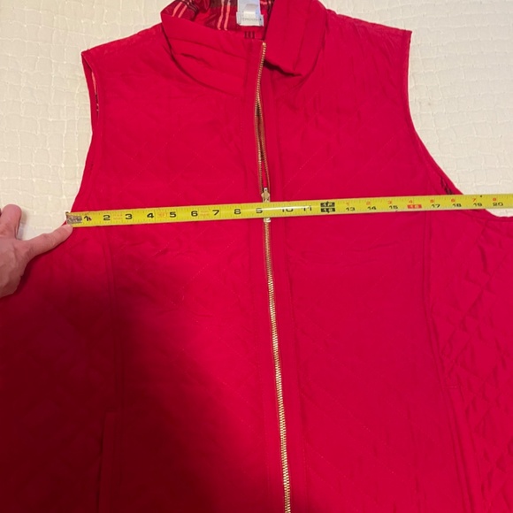Chicos Red Vest with Plaid Interior - Picture 5 of 5